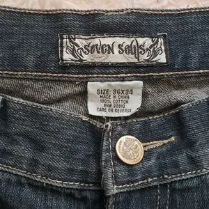 Jeans Mens Seven Souls Dark Wash Straight Leg Jean Size 36x34